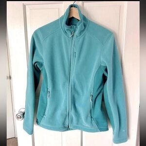L.L. Bean Polartec Full Zip Teal Aqua Fleece Jacket Fitted Sporty Size S